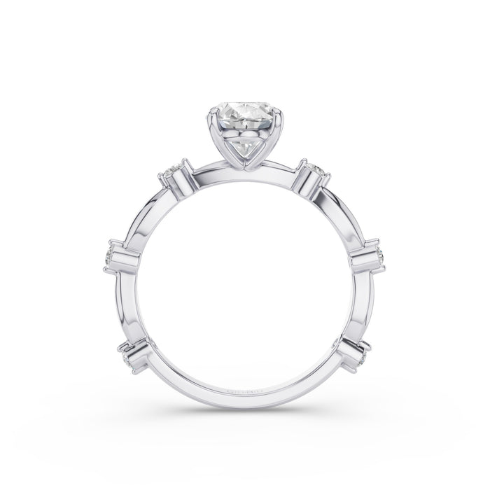 Oval Diamond Engagement Ring With Accent Band