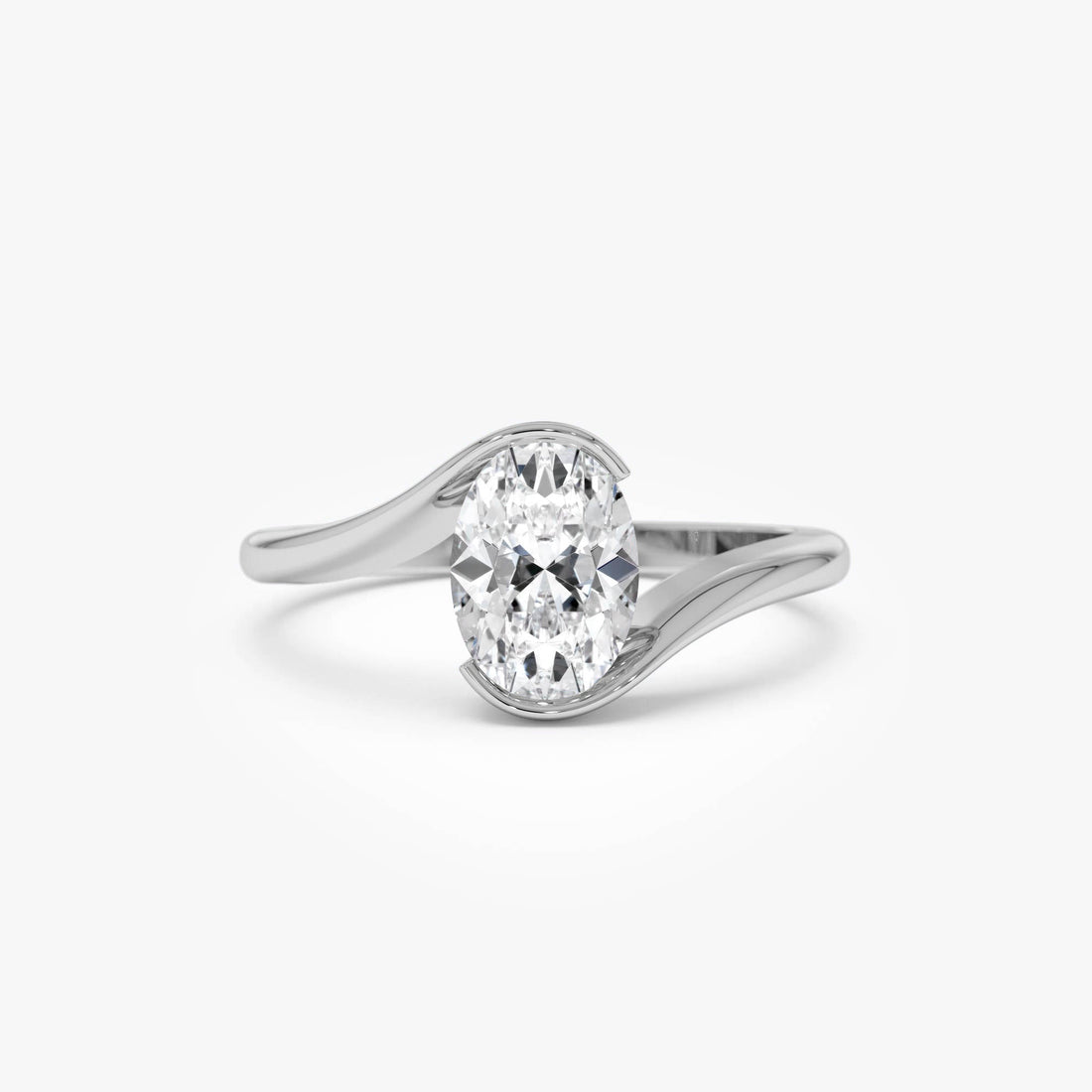 Oval Lab Diamond S Setting Engagement Ring