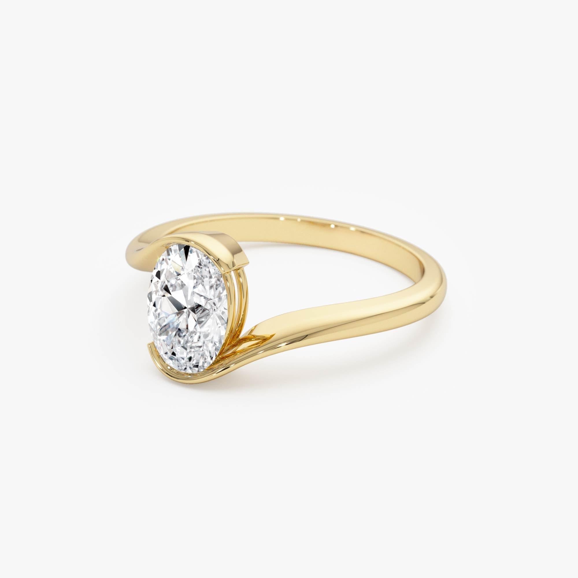 Oval Lab Diamond S Setting Engagement Ring