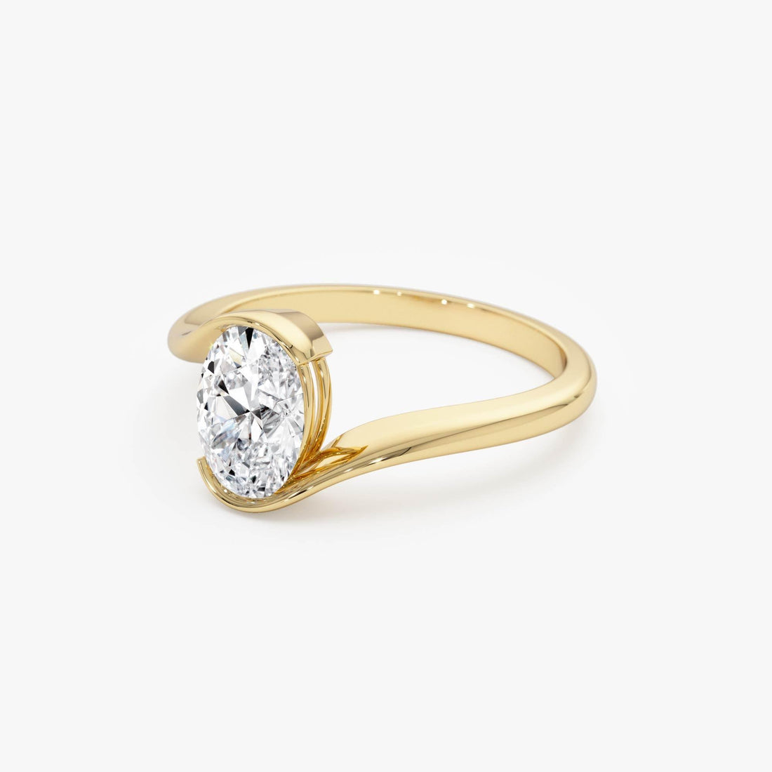 Oval Lab Diamond S Setting Engagement Ring