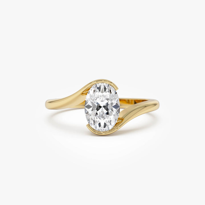 Oval Lab Diamond S Setting Engagement Ring