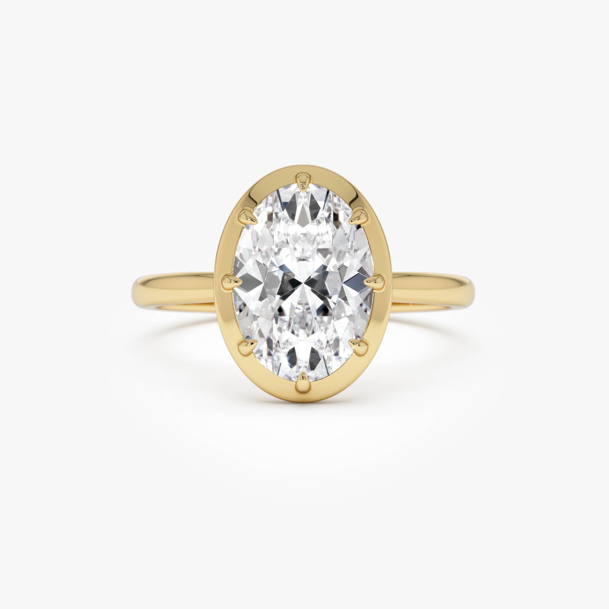 Oval Shape Lab Grown Diamond Claw Prong Engagement Ring