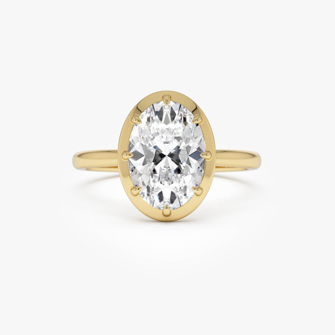 Oval Shape Lab Grown Diamond Claw Prong Engagement Ring