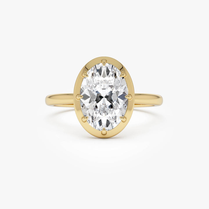 Oval Shape Lab Grown Diamond Claw Prong Engagement Ring