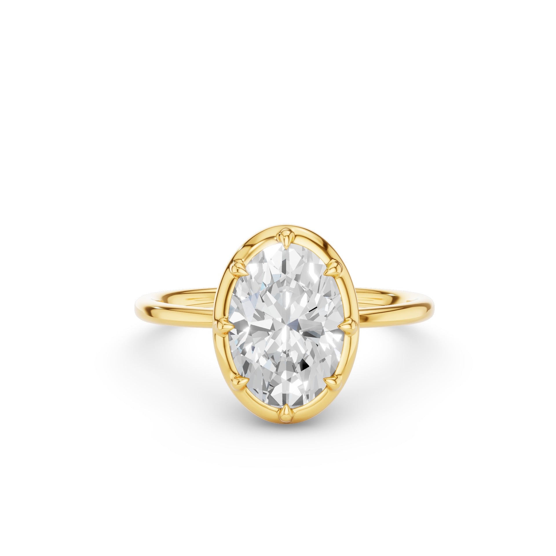 Oval Shape Lab Grown Diamond Claw Prong Engagement Ring