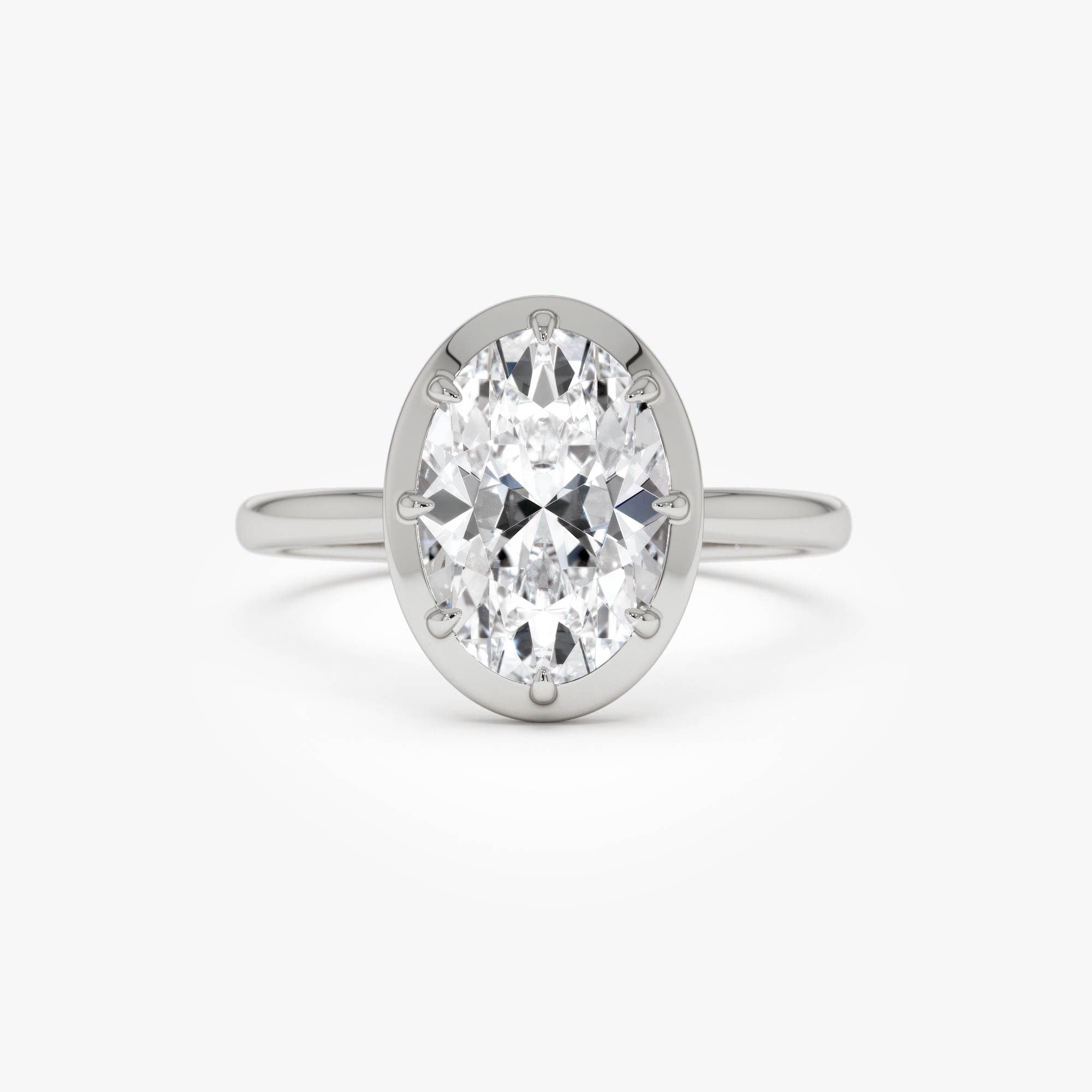 Oval Shape Lab Grown Diamond Claw Prong Engagement Ring