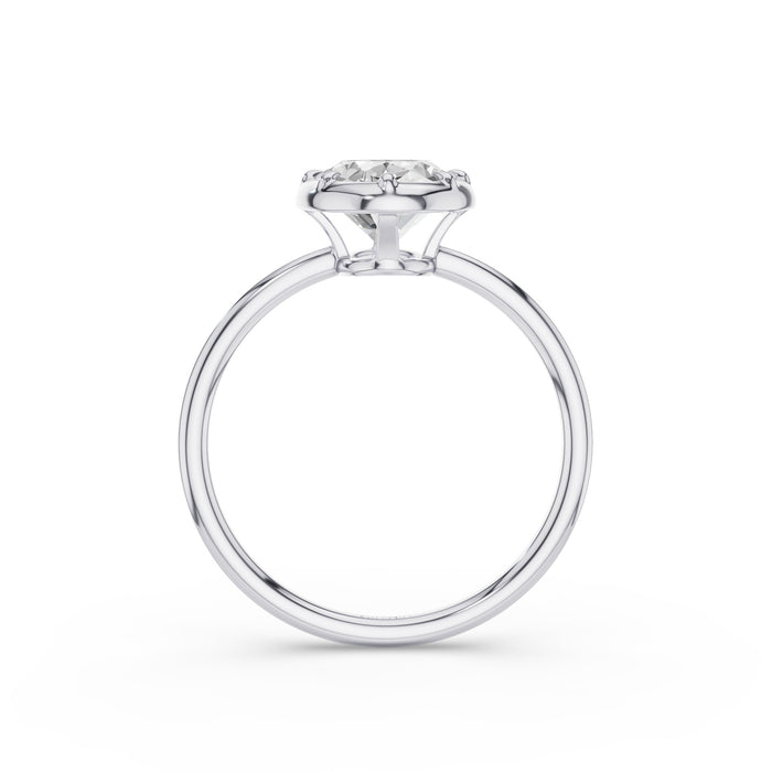 Oval Shape Lab Grown Diamond Claw Prong Engagement Ring