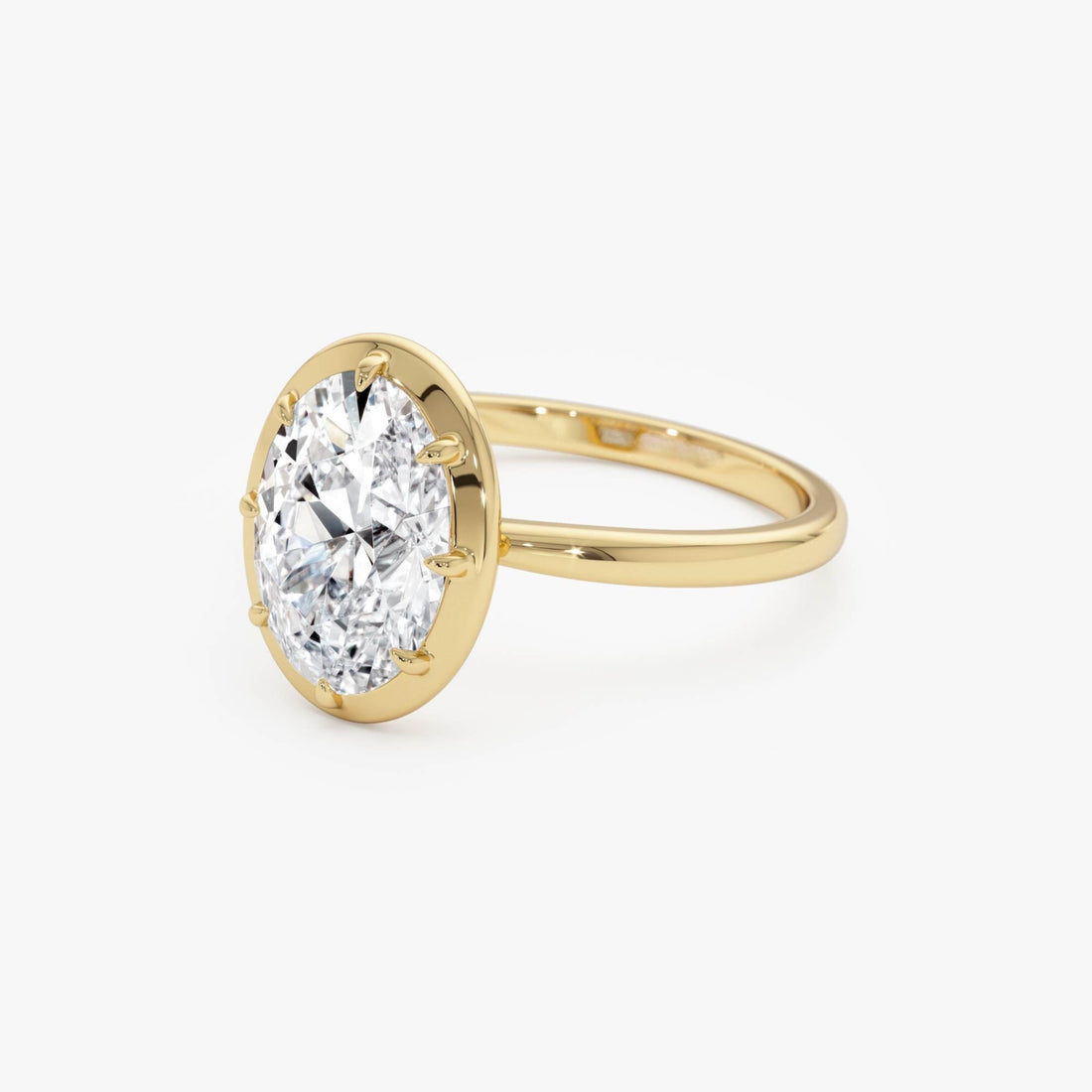 Oval Shape Lab Grown Diamond Claw Prong Engagement Ring