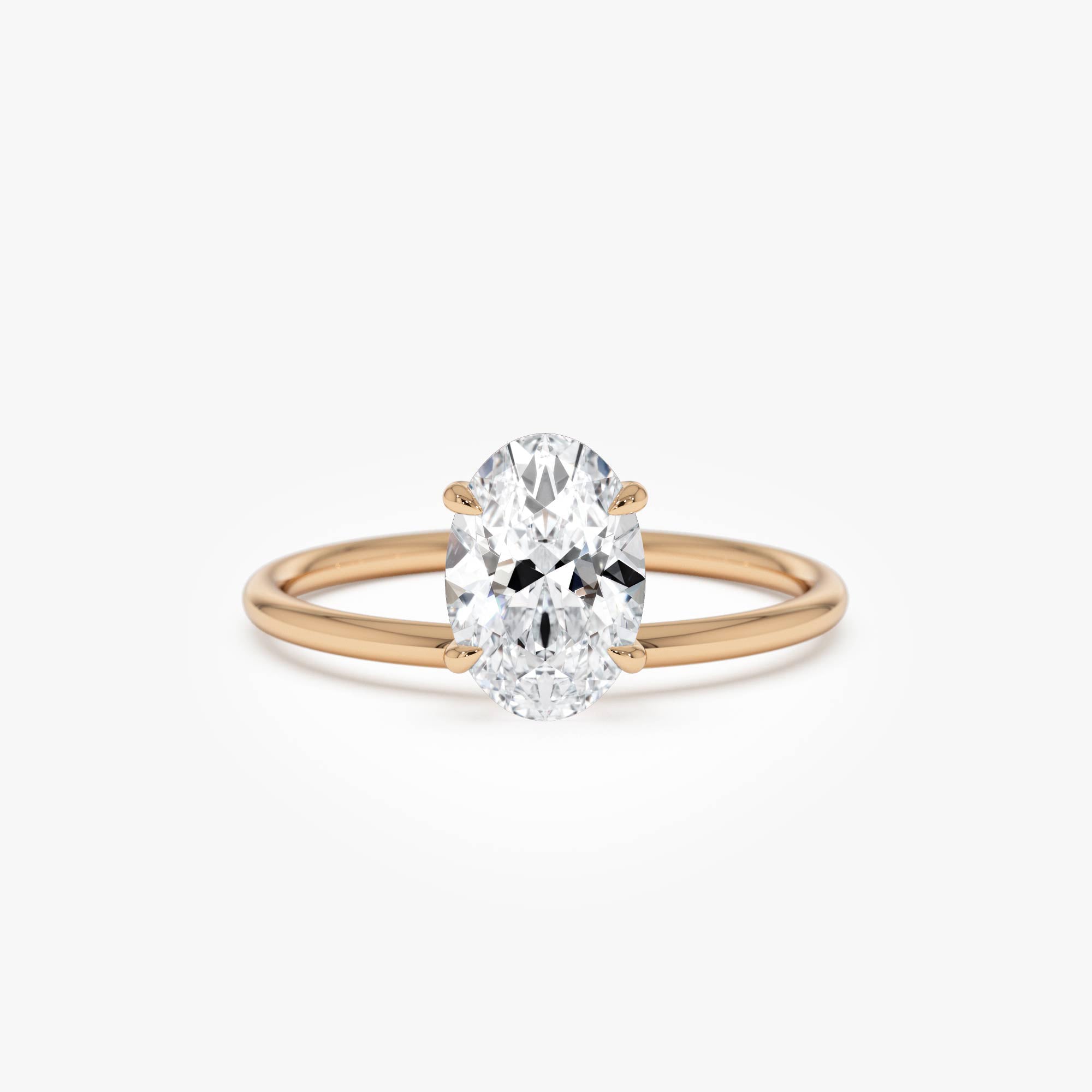 Oval Shaped Lab Grown Diamond Basket Solitaire Ring