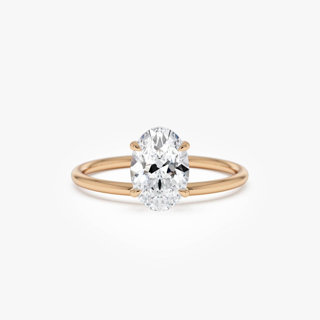 Oval Shaped Lab Grown Diamond Basket Solitaire Ring