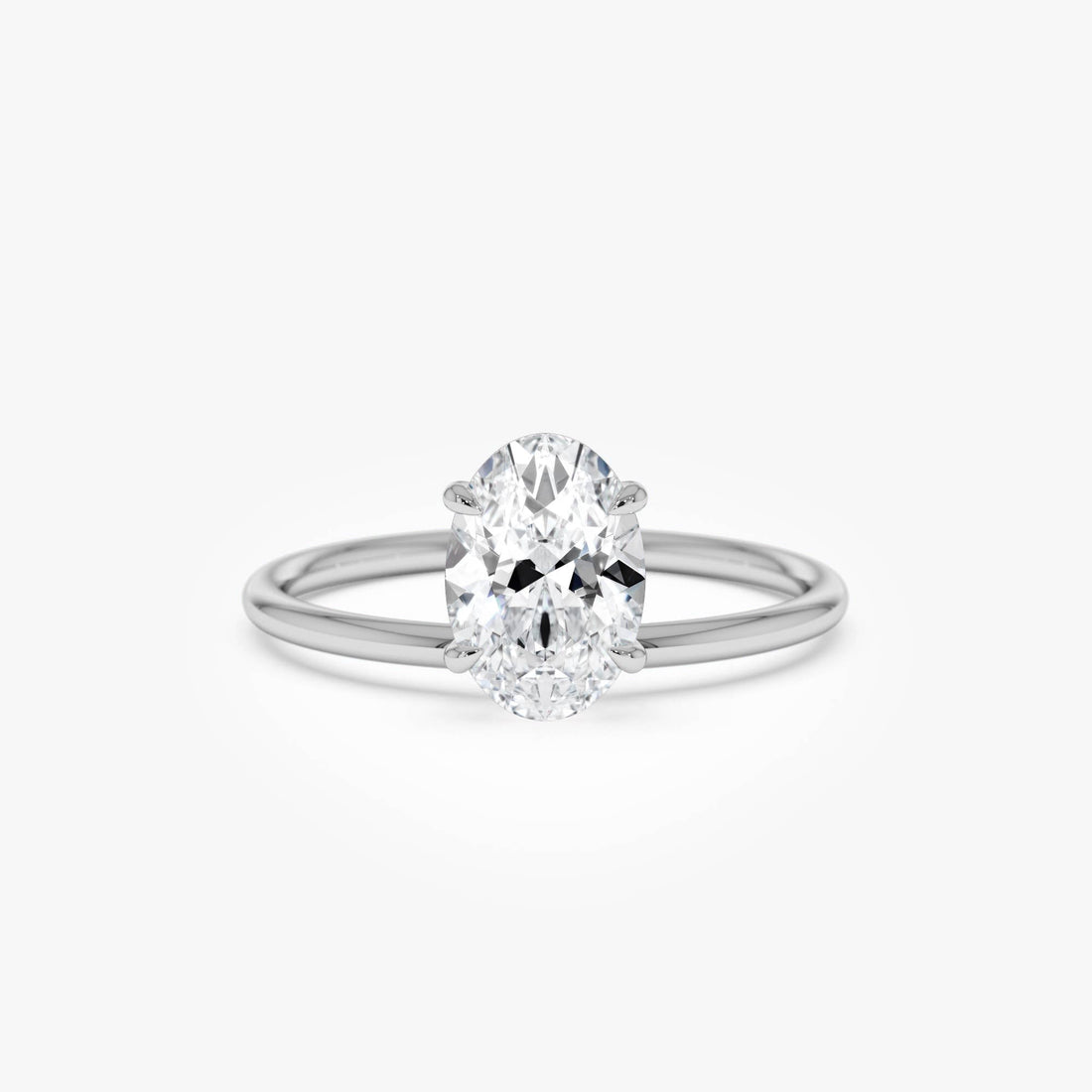 Oval Shaped Lab Grown Diamond Basket Solitaire Ring