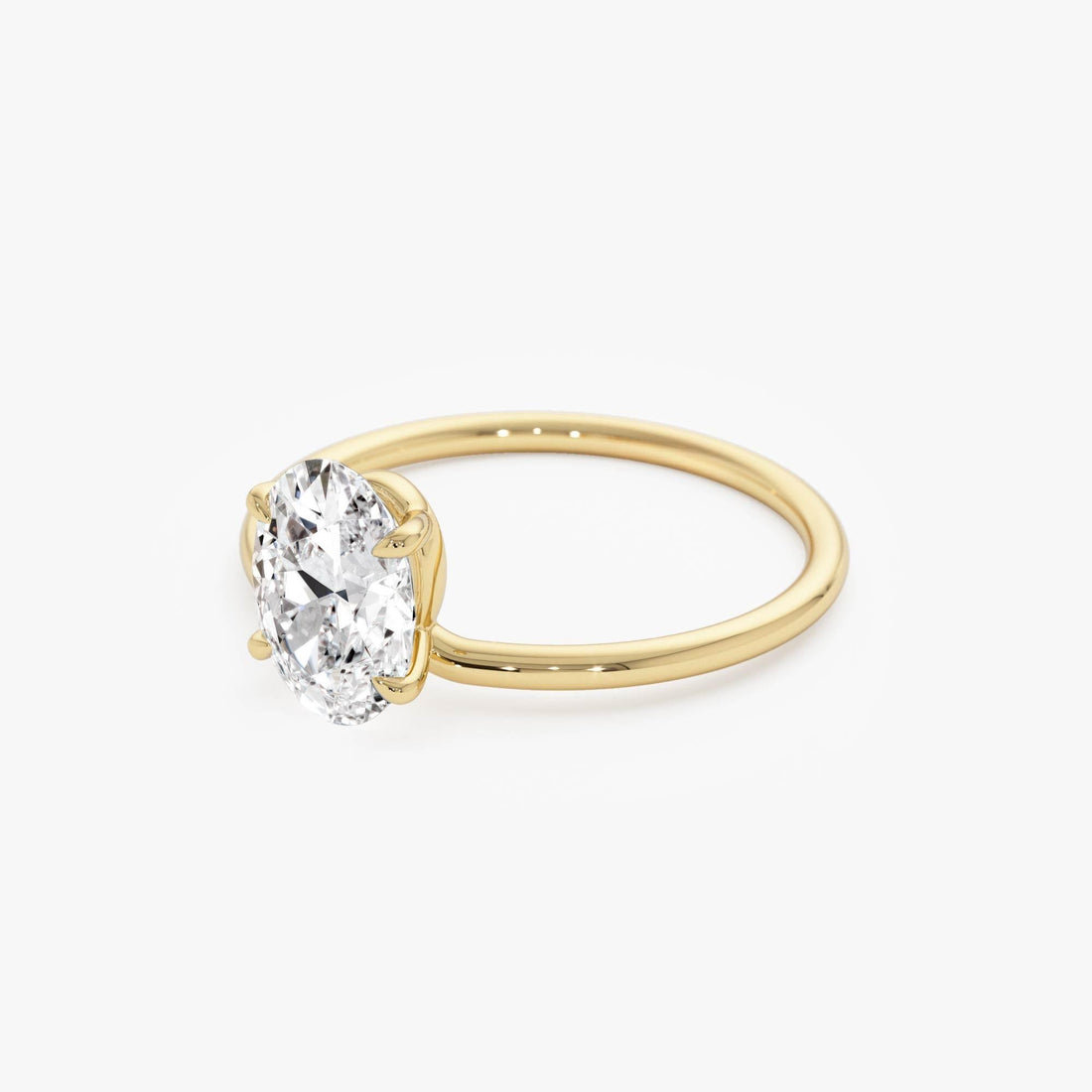 Oval Shaped Lab Grown Diamond Basket Solitaire Ring