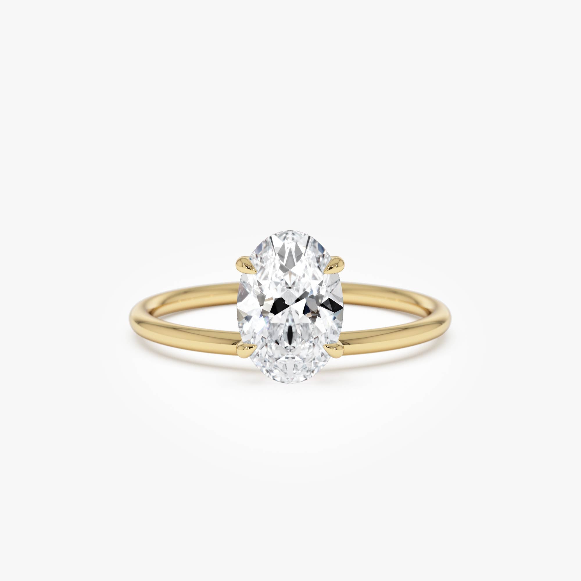 Oval Shaped Lab Grown Diamond Basket Solitaire Ring