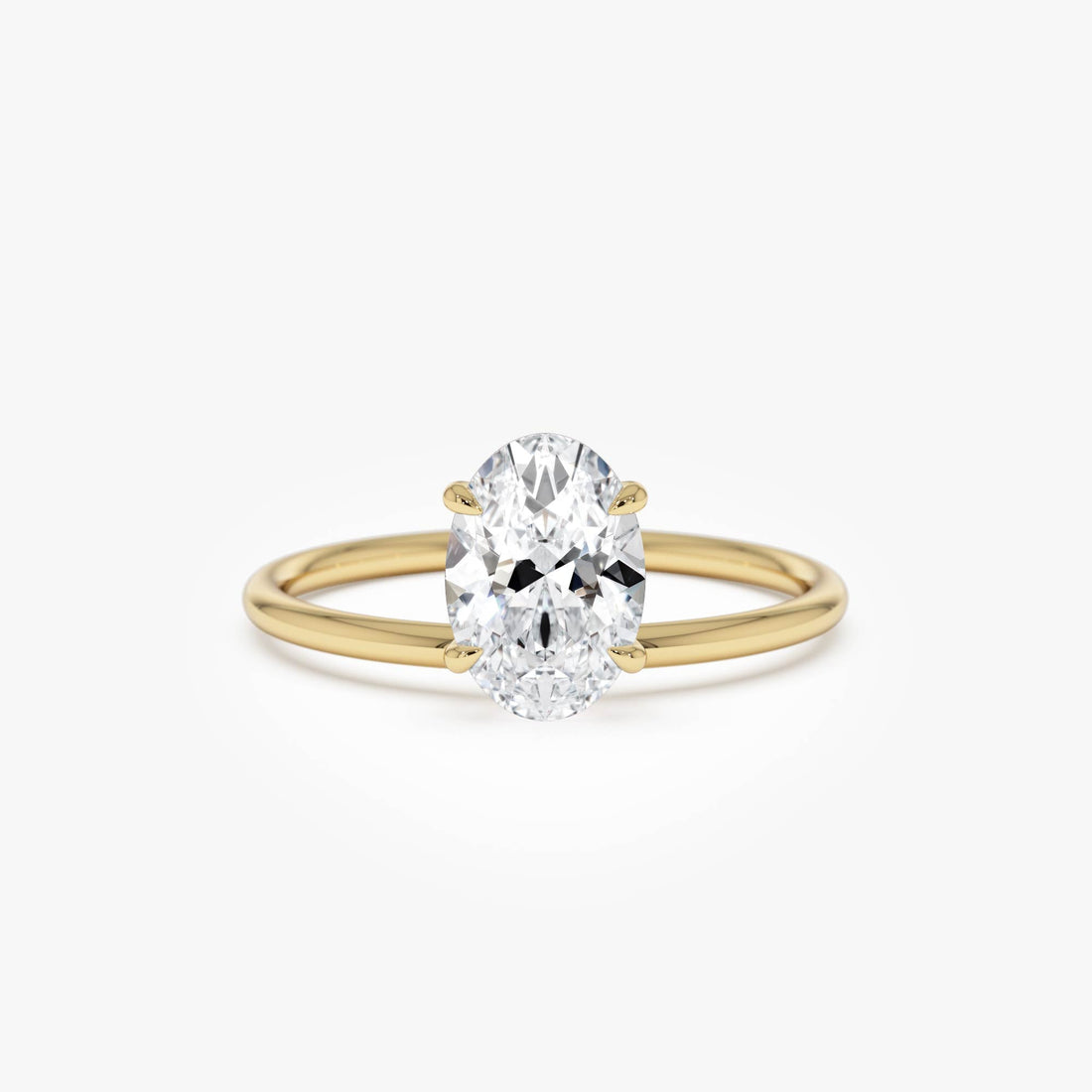 Oval Shaped Lab Grown Diamond Basket Solitaire Ring