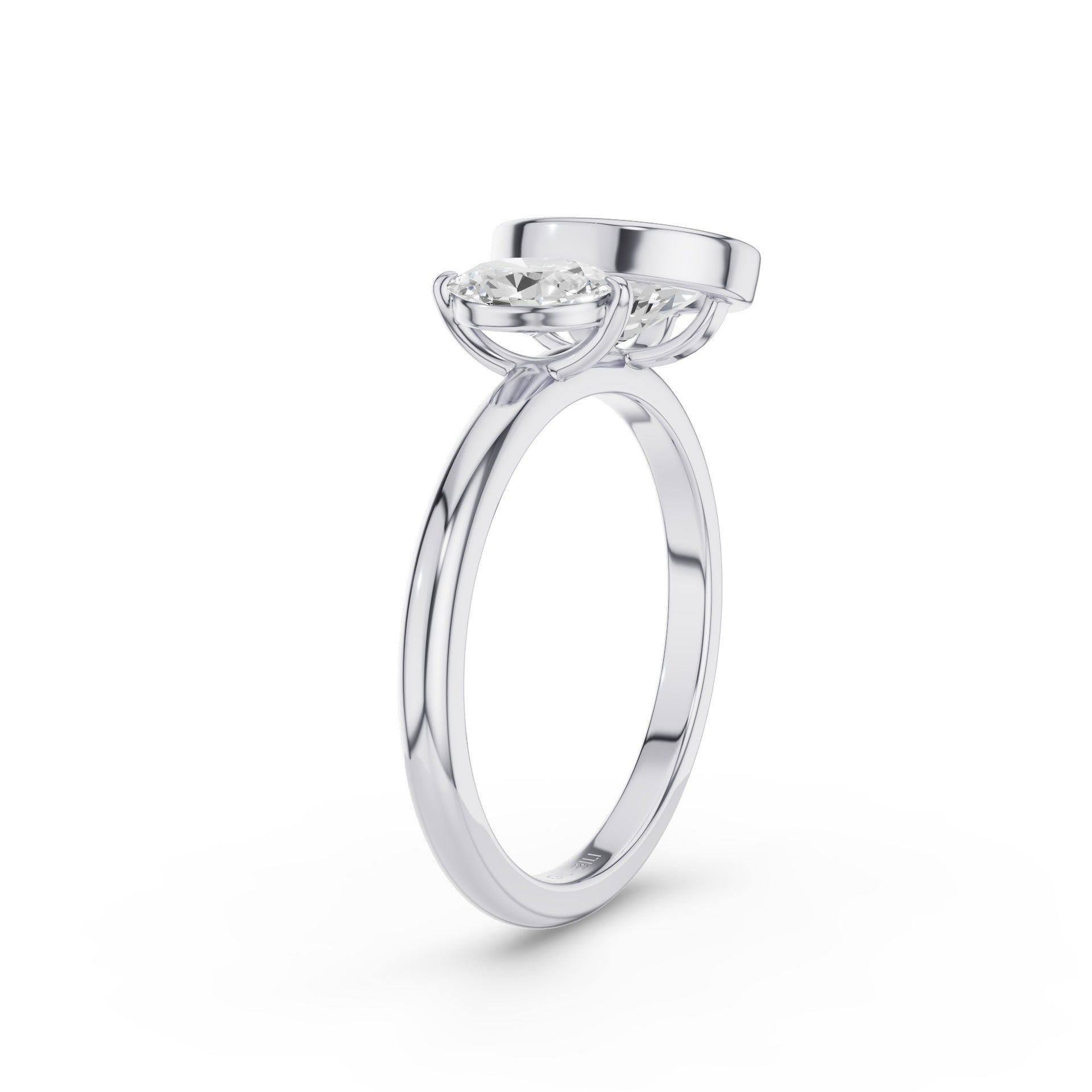 Oval Shaped Lab Grown Diamond Toi et Moi Ring