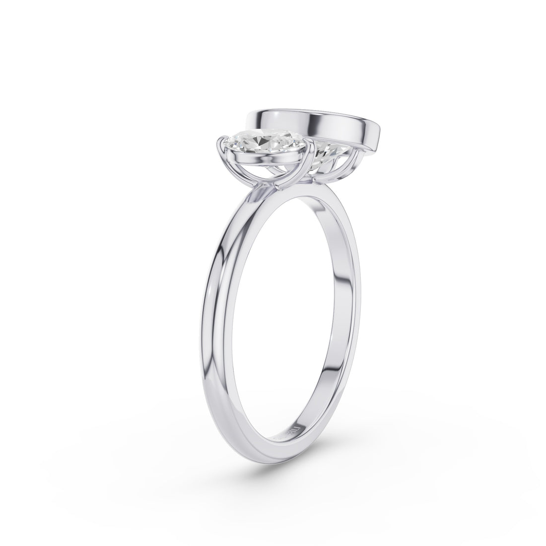 Oval Shaped Lab Grown Diamond Toi et Moi Ring