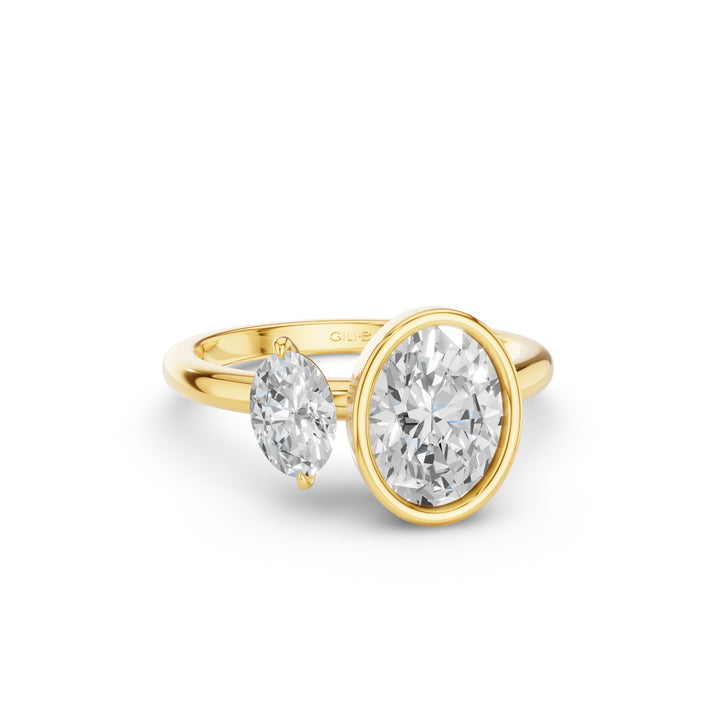 Oval Shaped Lab Grown Diamond Toi et Moi Ring