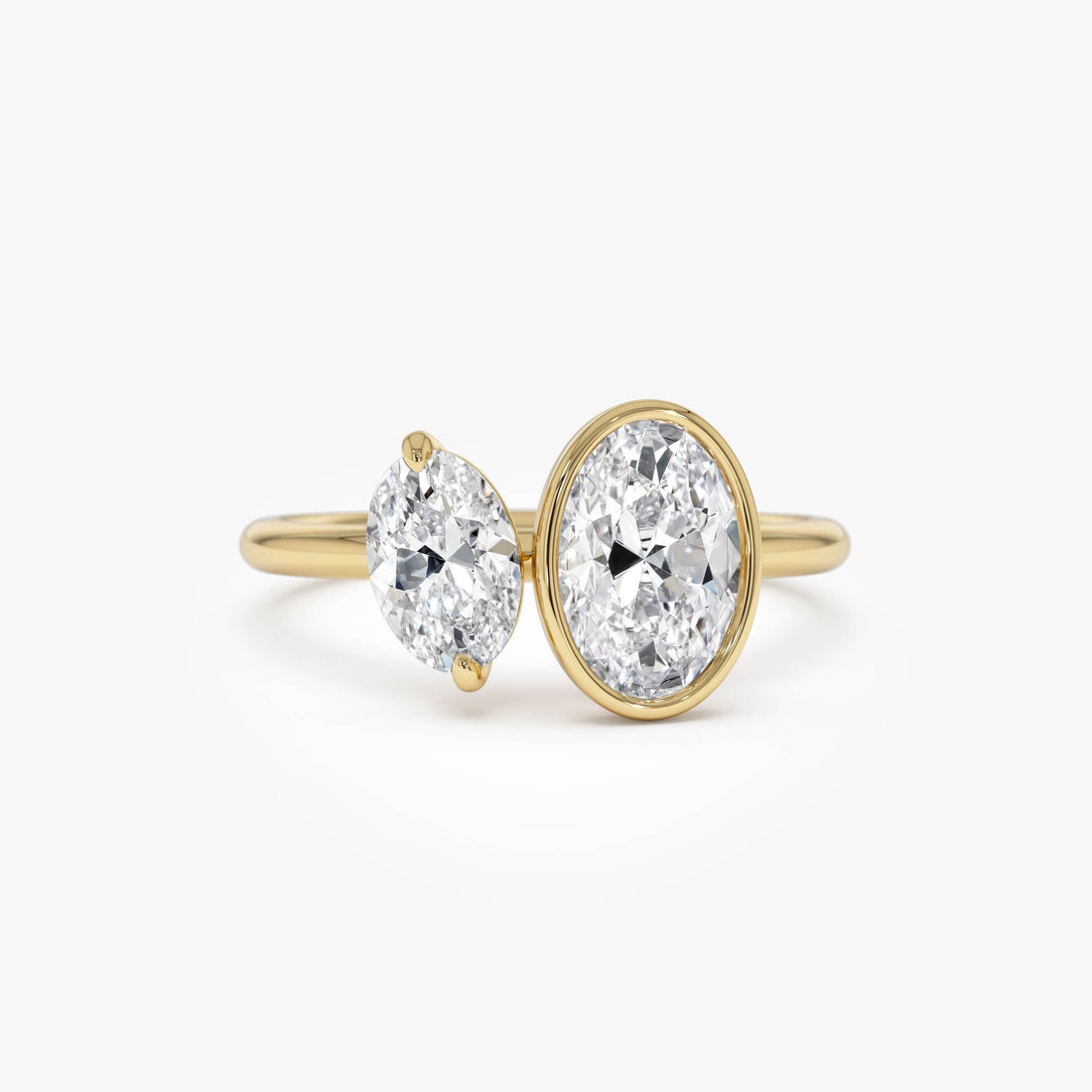 Oval Shaped Lab Grown Diamond Toi et Moi Ring