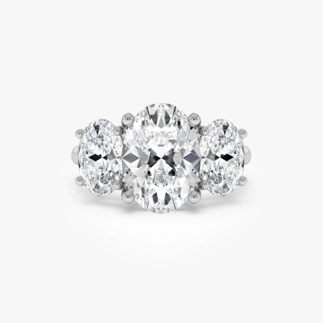 Oval Three Stone Diamond Engagement Ring