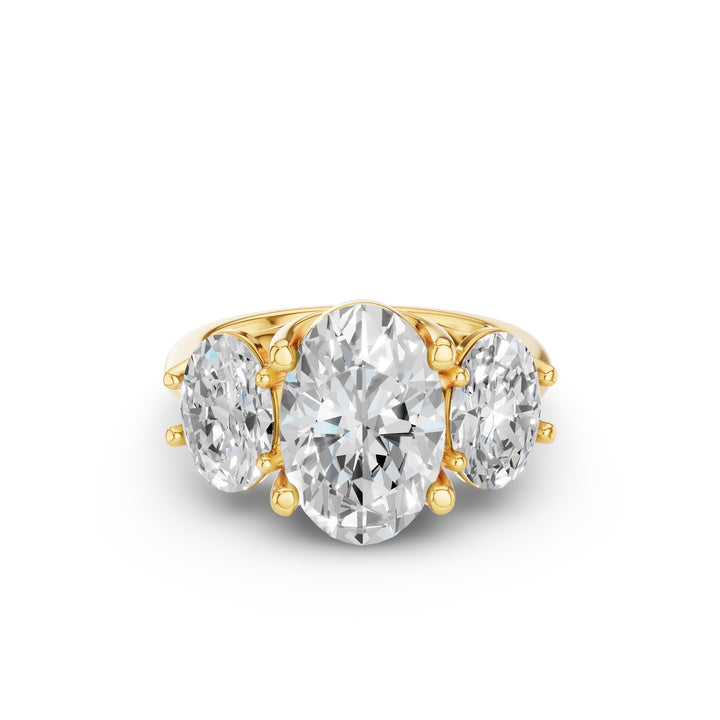 Oval Three Stone Diamond Engagement Ring