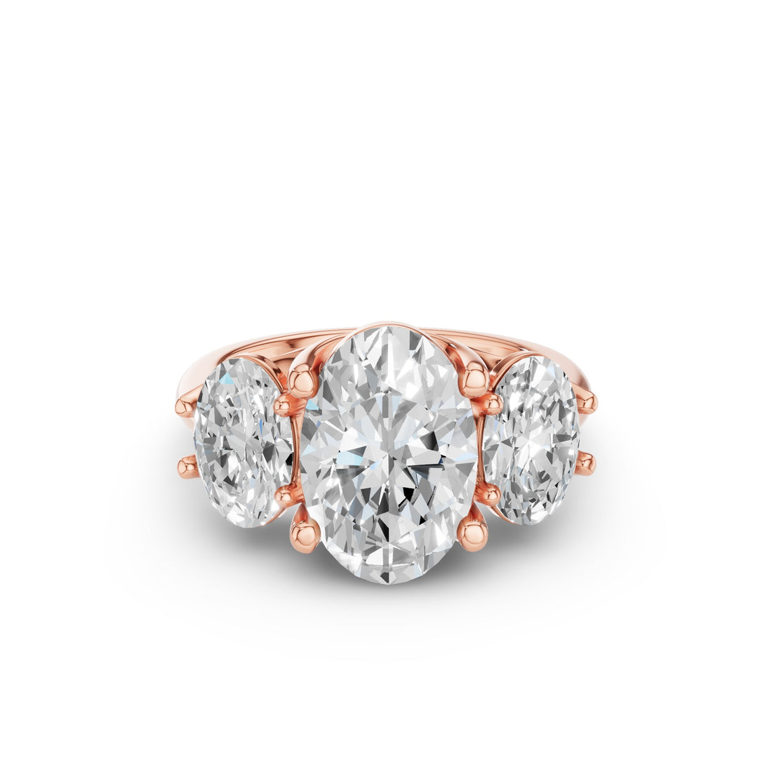 Oval Three Stone Diamond Engagement Ring