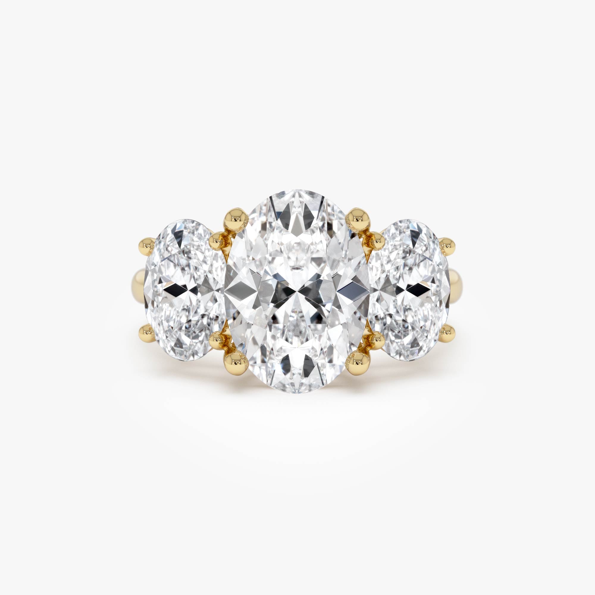Oval Three Stone Diamond Engagement Ring