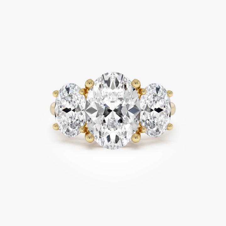 Oval Three Stone Diamond Engagement Ring