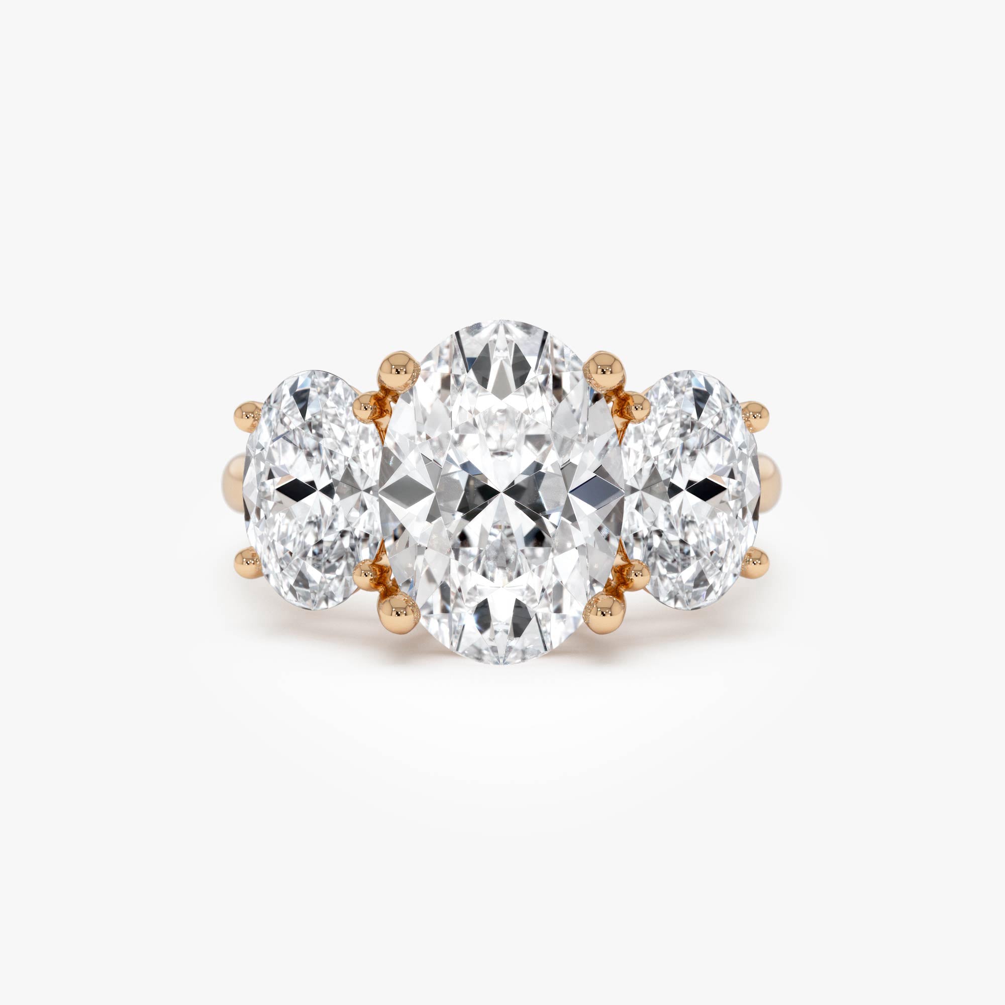 Oval Three Stone Diamond Engagement Ring