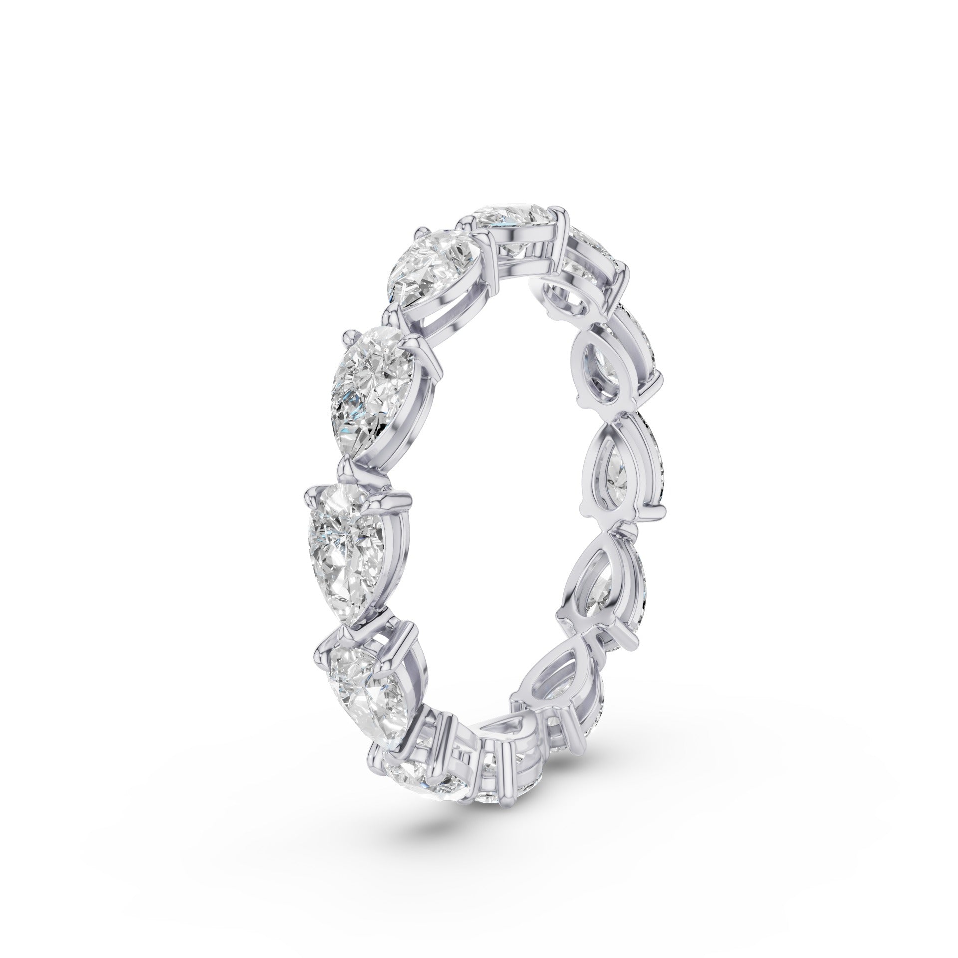 Pear Shape Horizontal Full Eternity Lab Grown Diamond Ring
