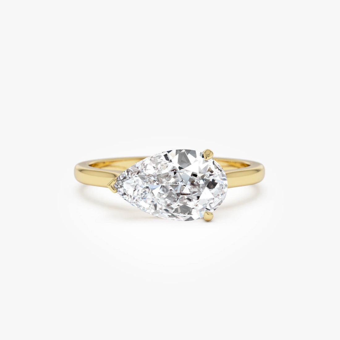 Pear Shape East West Setting Diamond Engagement Ring