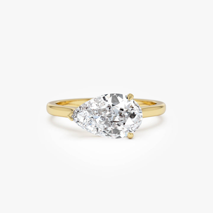 Pear Shape East West Setting Diamond Engagement Ring