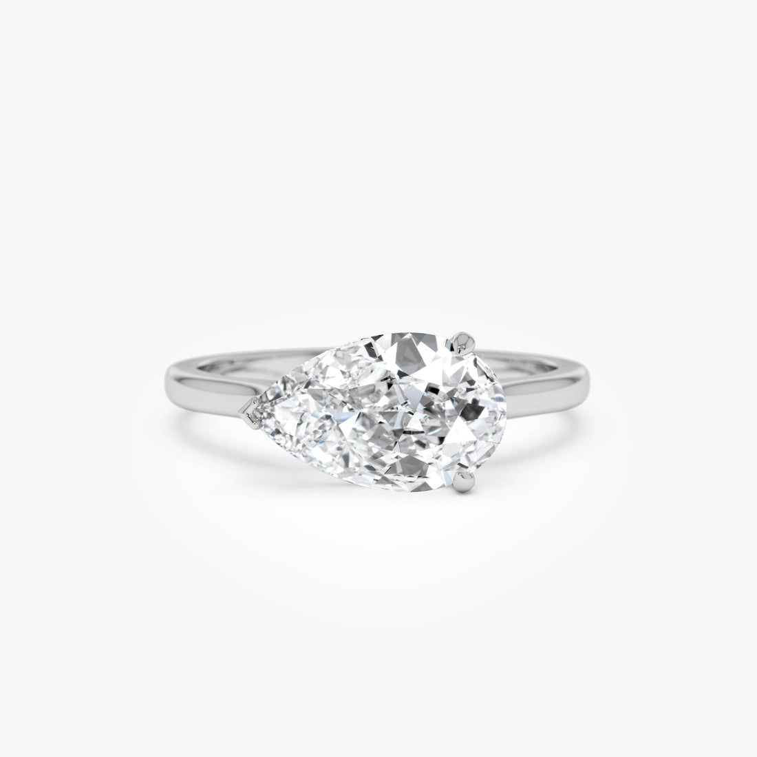Pear Shape East West Setting Diamond Engagement Ring