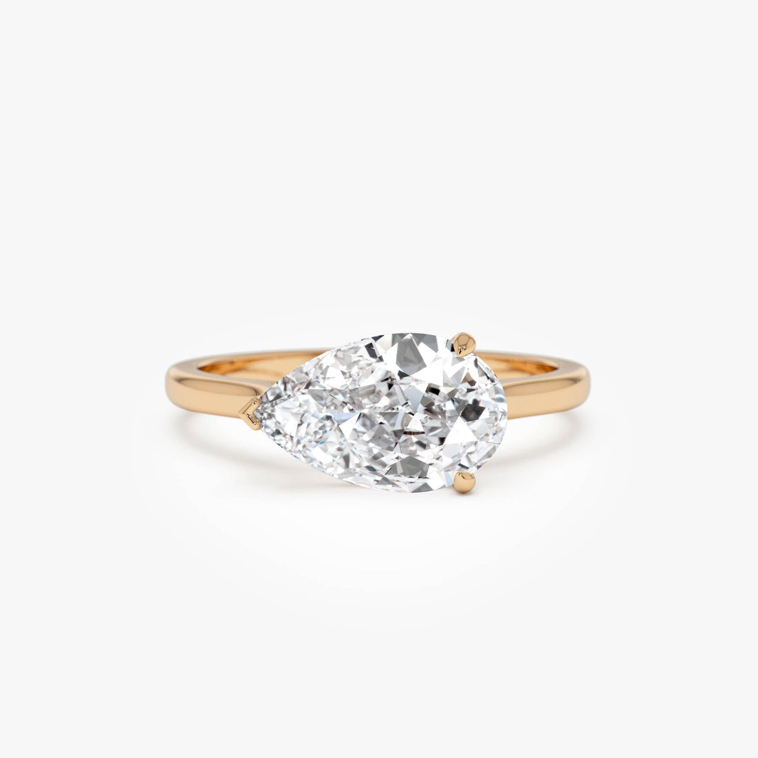 Pear Shape East West Setting Diamond Engagement Ring