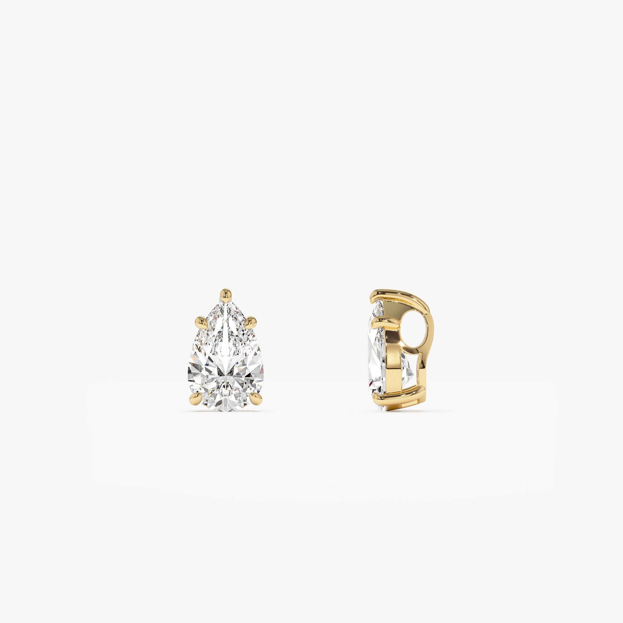 Pear Shape Five Prong Solitaire Diamond Necklace