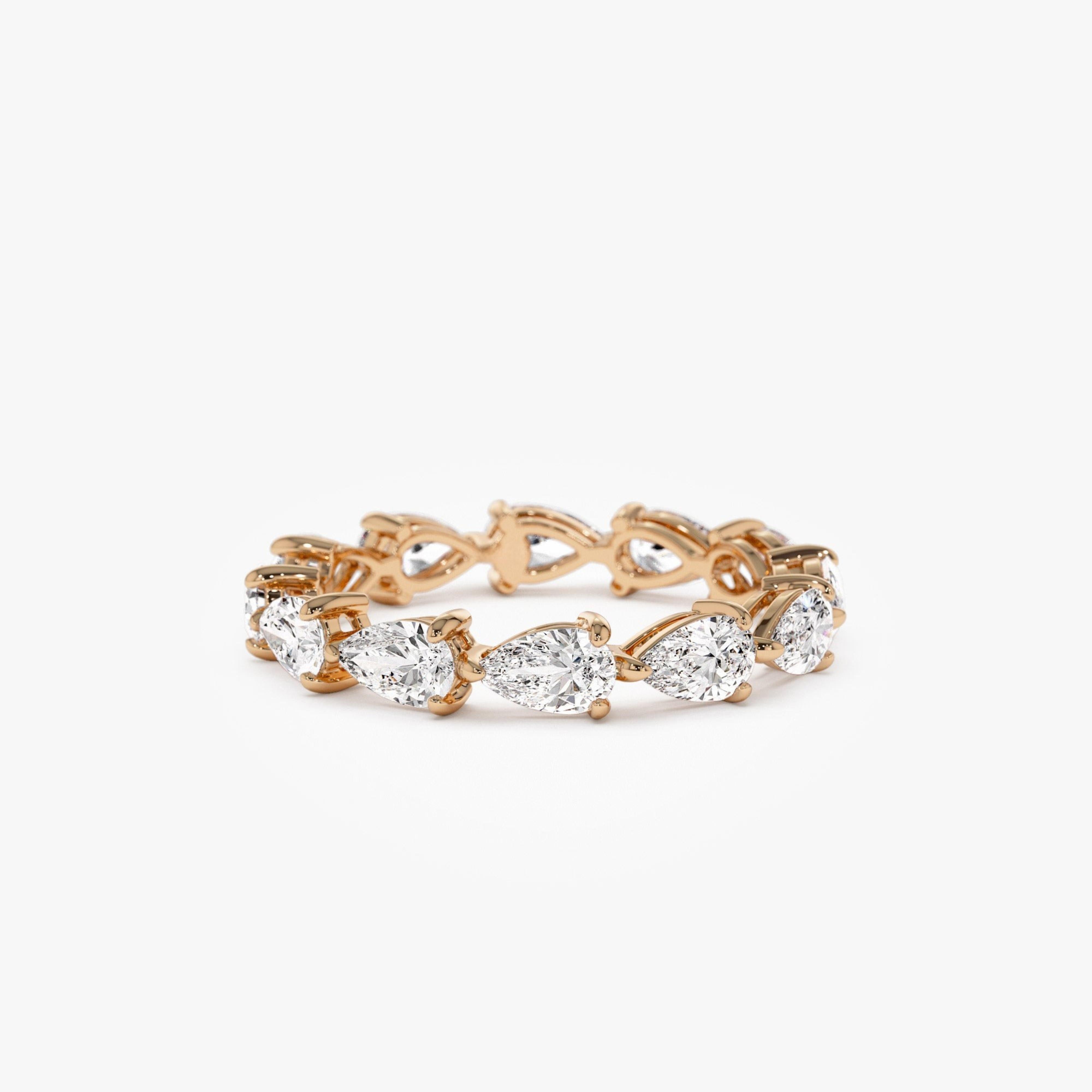 Pear Shape Horizontal Full Eternity Lab Grown Diamond Ring