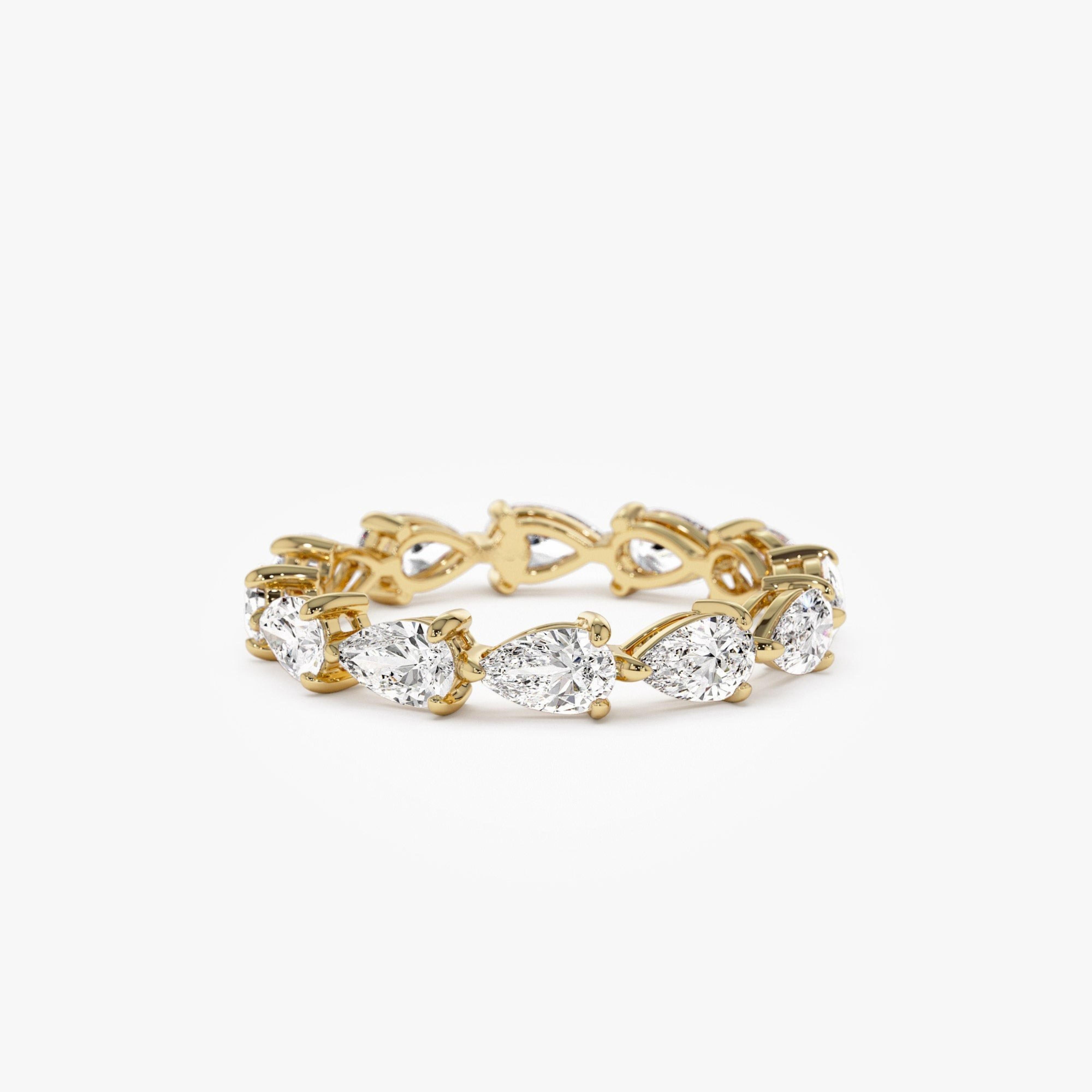Pear Shape Horizontal Full Eternity Lab Grown Diamond Ring