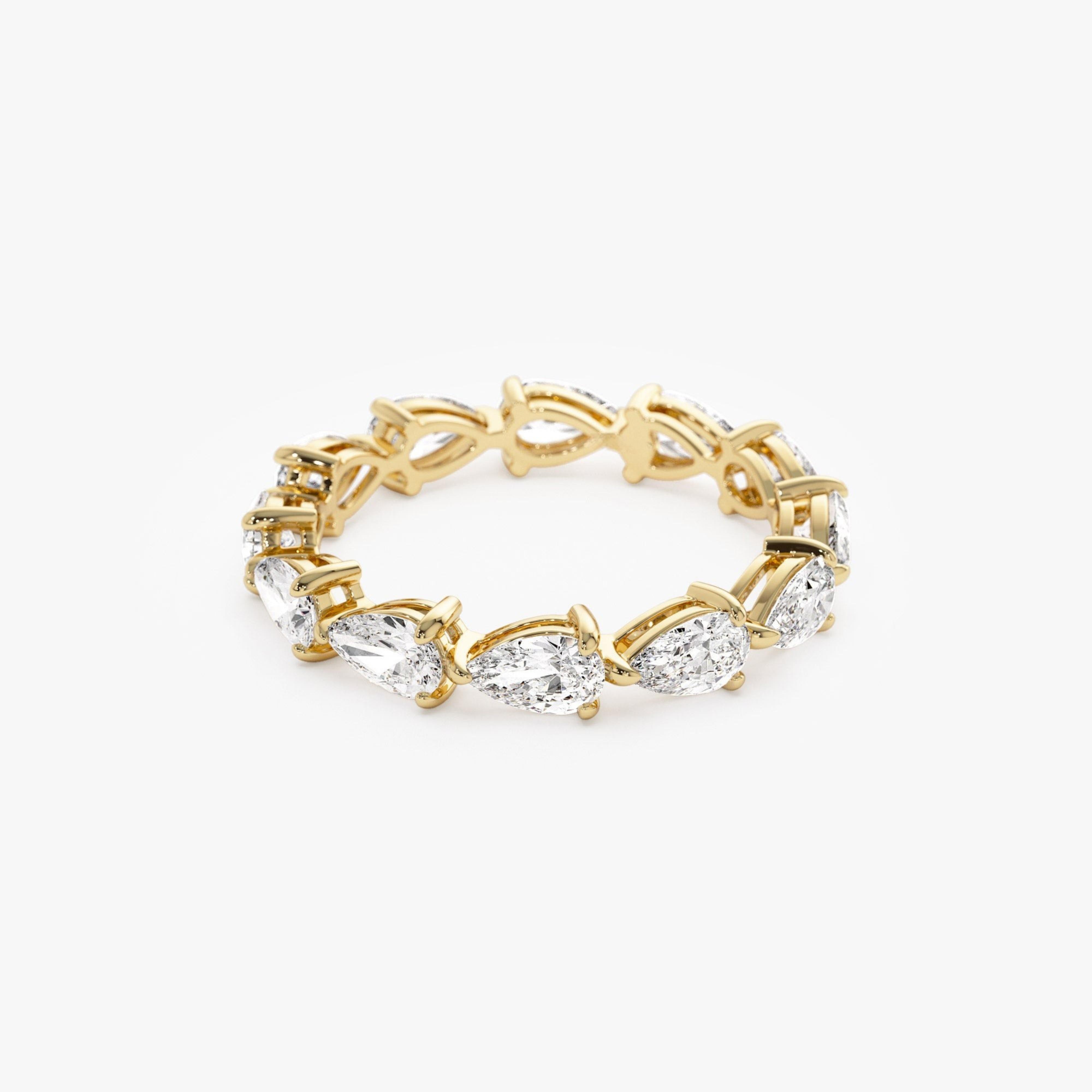 Pear Shape Horizontal Full Eternity Lab Grown Diamond Ring