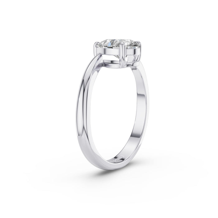 Pear Shape Lab Diamond Bypass Prong Setting Engagement Ring