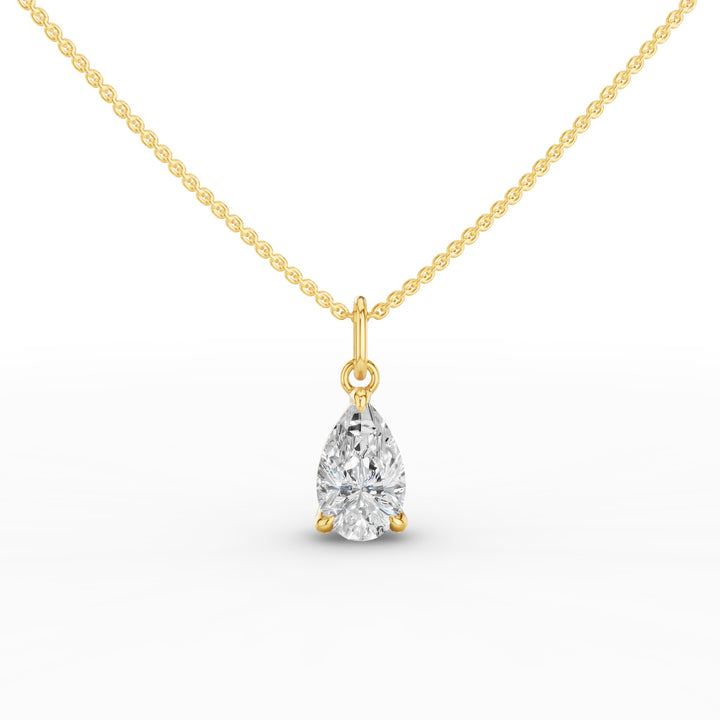 Pear Shape Lab Grown Diamond Classic Charm Necklace