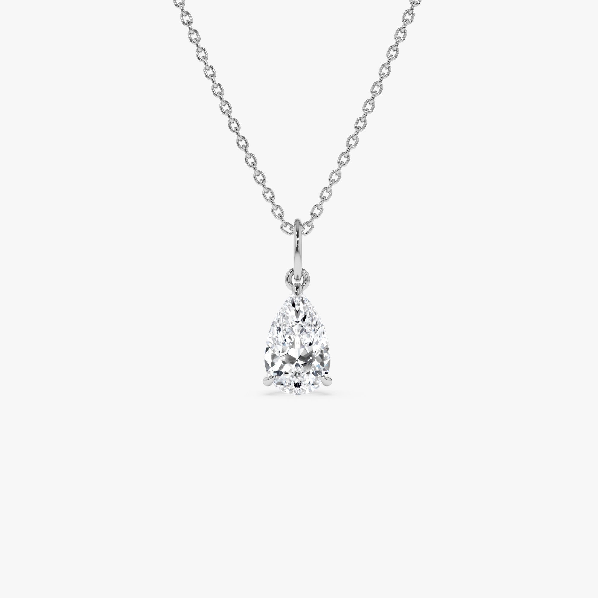 Pear Shape Lab Grown Diamond Classic Charm Necklace