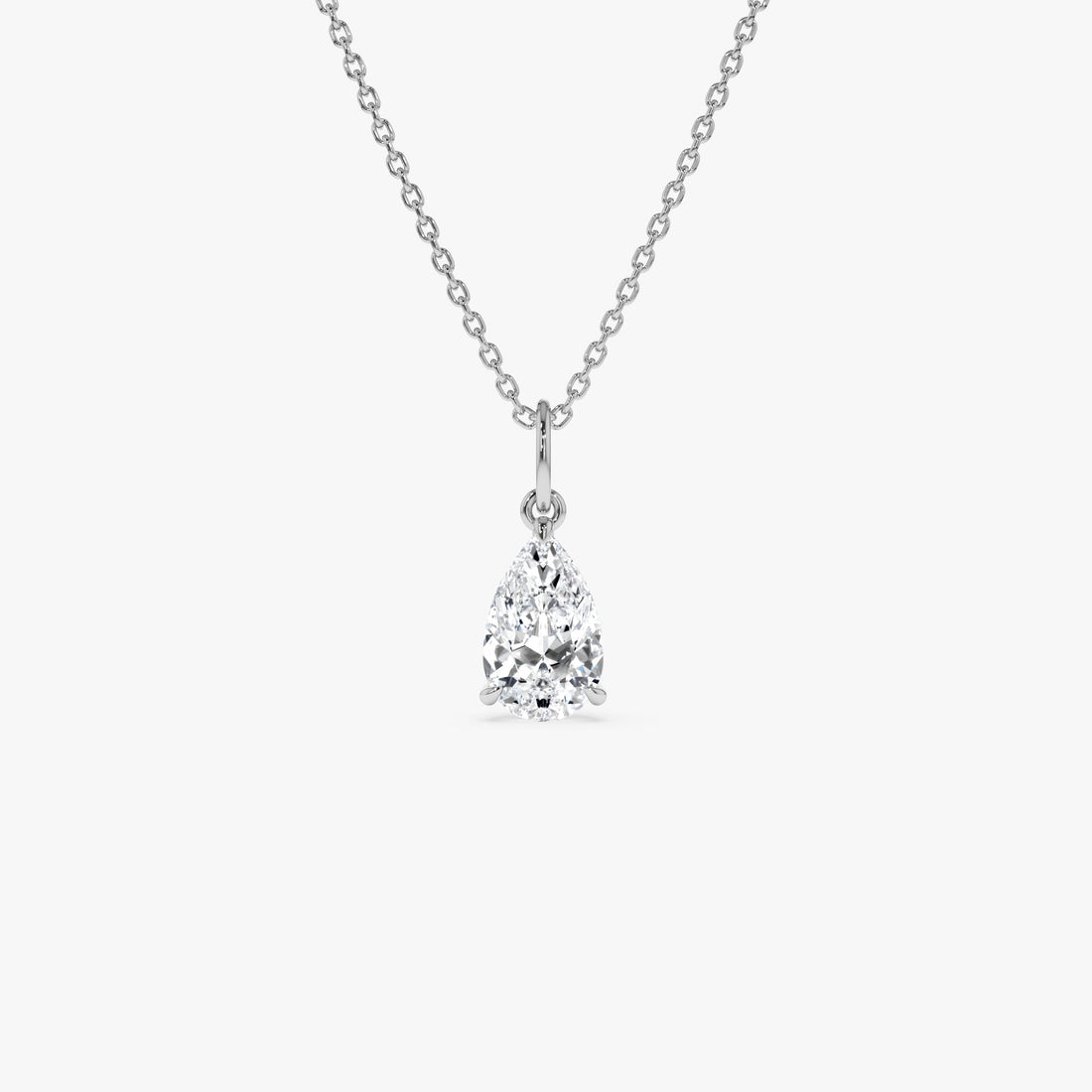 Pear Shape Lab Grown Diamond Classic Charm Necklace