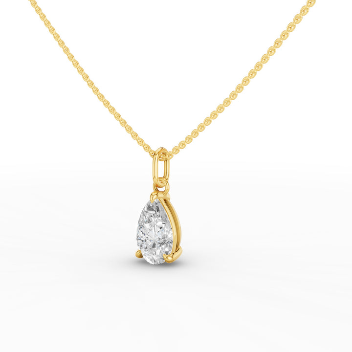 Pear Shape Lab Grown Diamond Classic Charm Necklace
