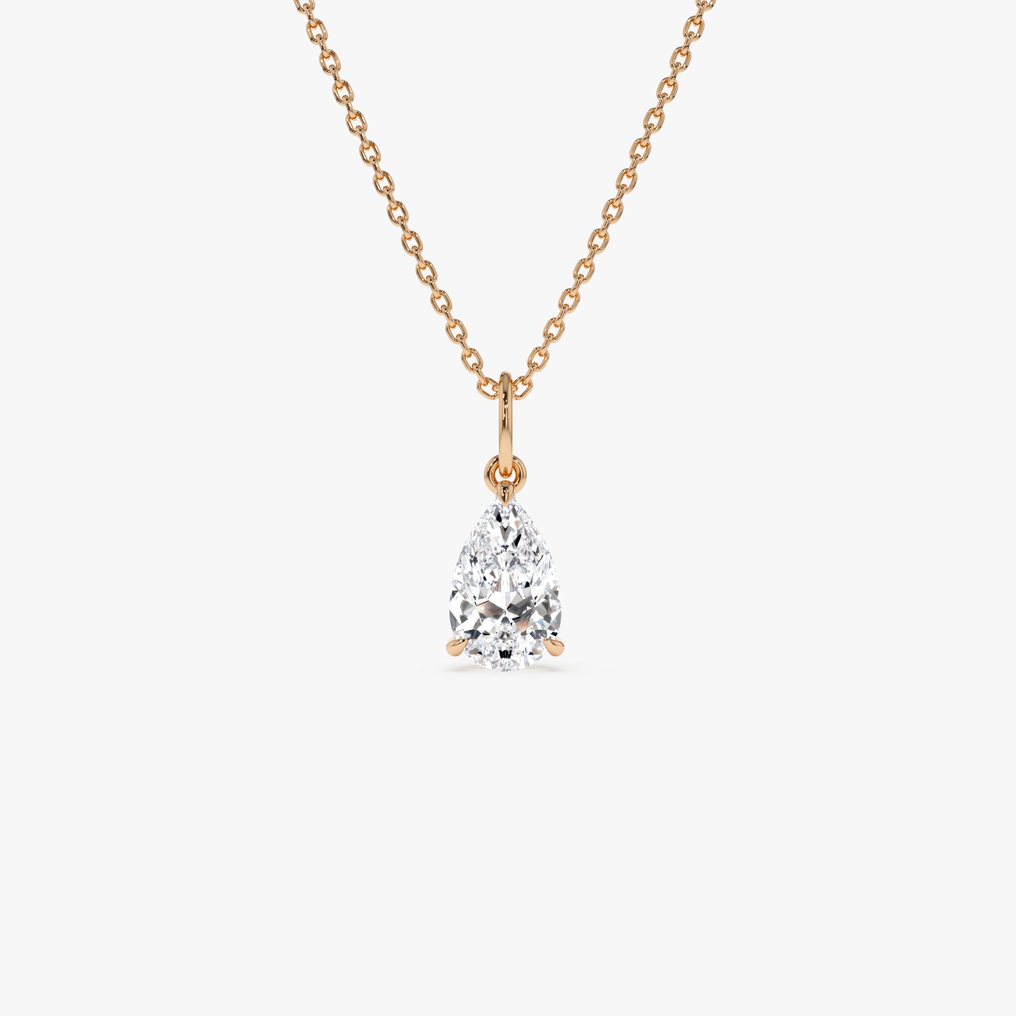 Pear Shape Lab Grown Diamond Classic Charm Necklace