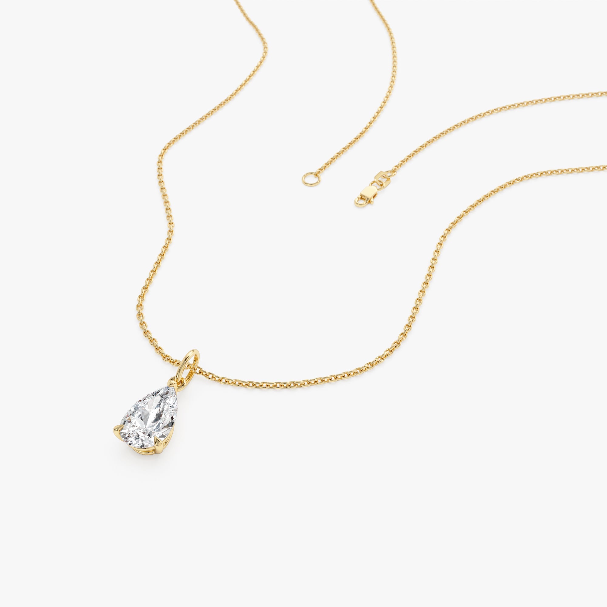 Pear Shape Lab Grown Diamond Classic Charm Necklace