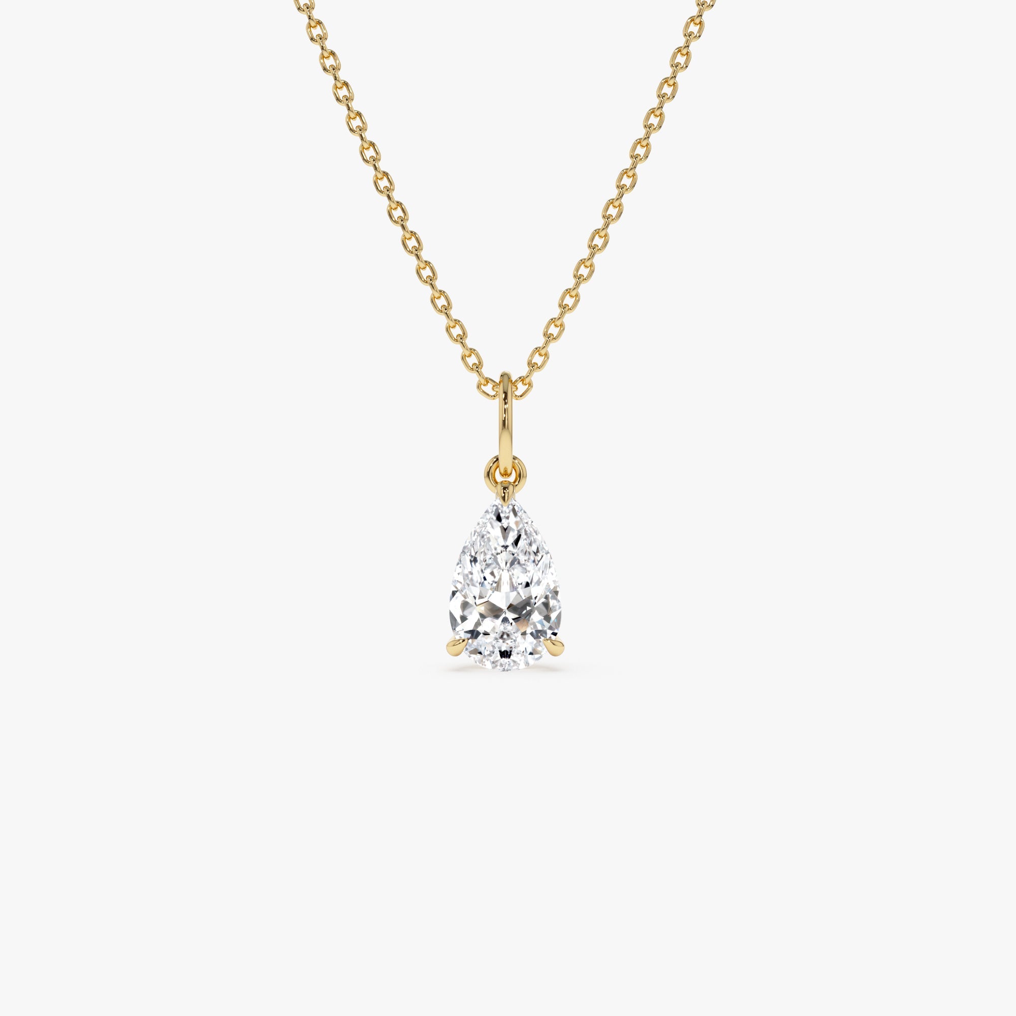 Pear Shape Lab Grown Diamond Classic Charm Necklace