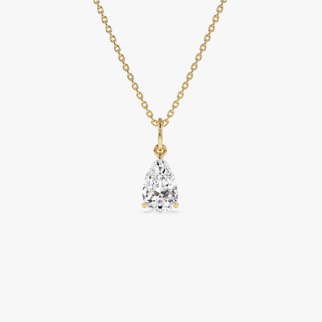 Pear Shape Lab Grown Diamond Classic Charm Necklace