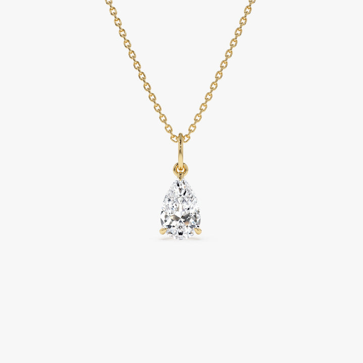 Pear Shape Lab Grown Diamond Classic Charm Necklace
