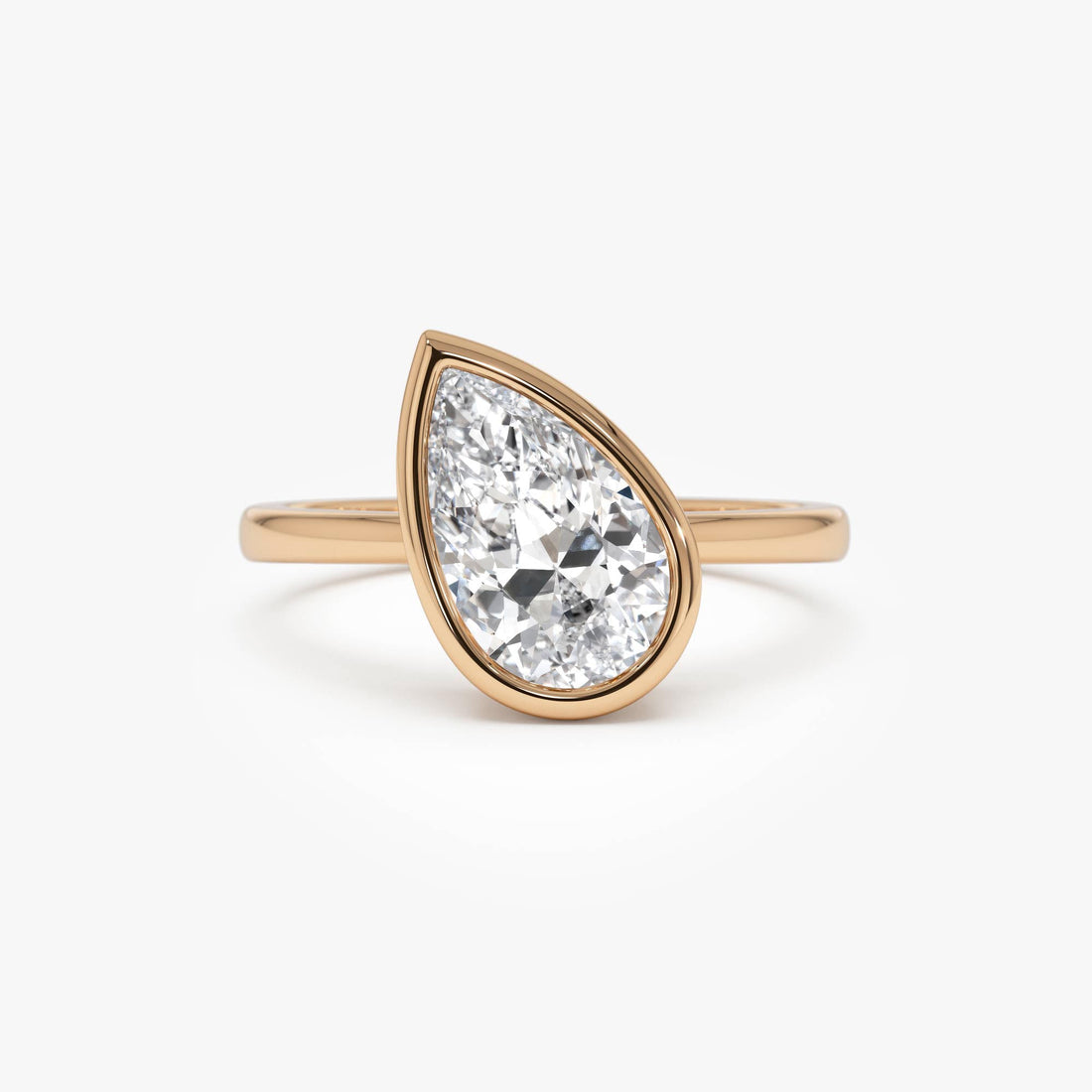 Pear Shaped Lab Grown Diamond Modern Engagement Ring