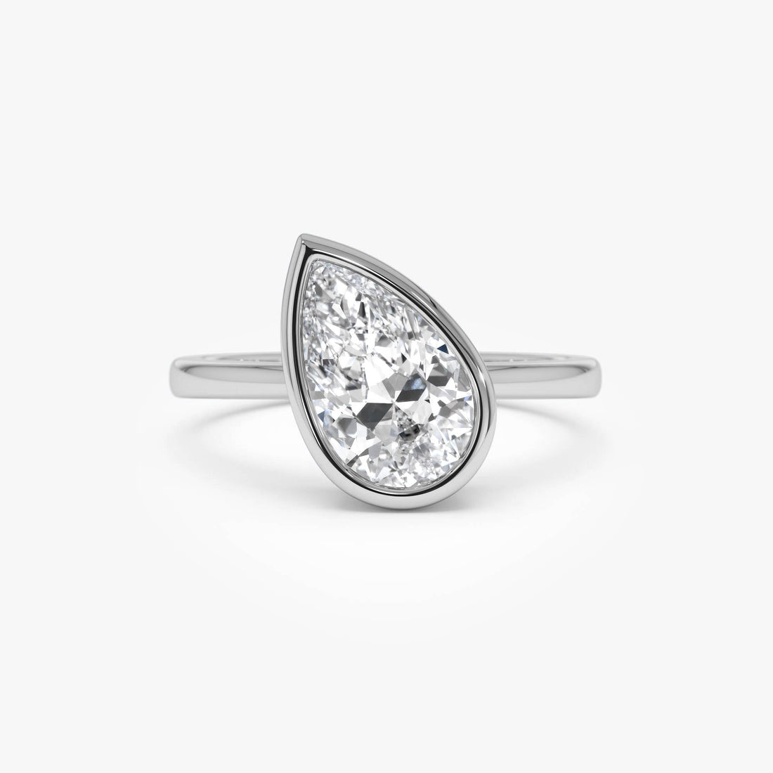 Pear Shaped Lab Grown Diamond Modern Engagement Ring