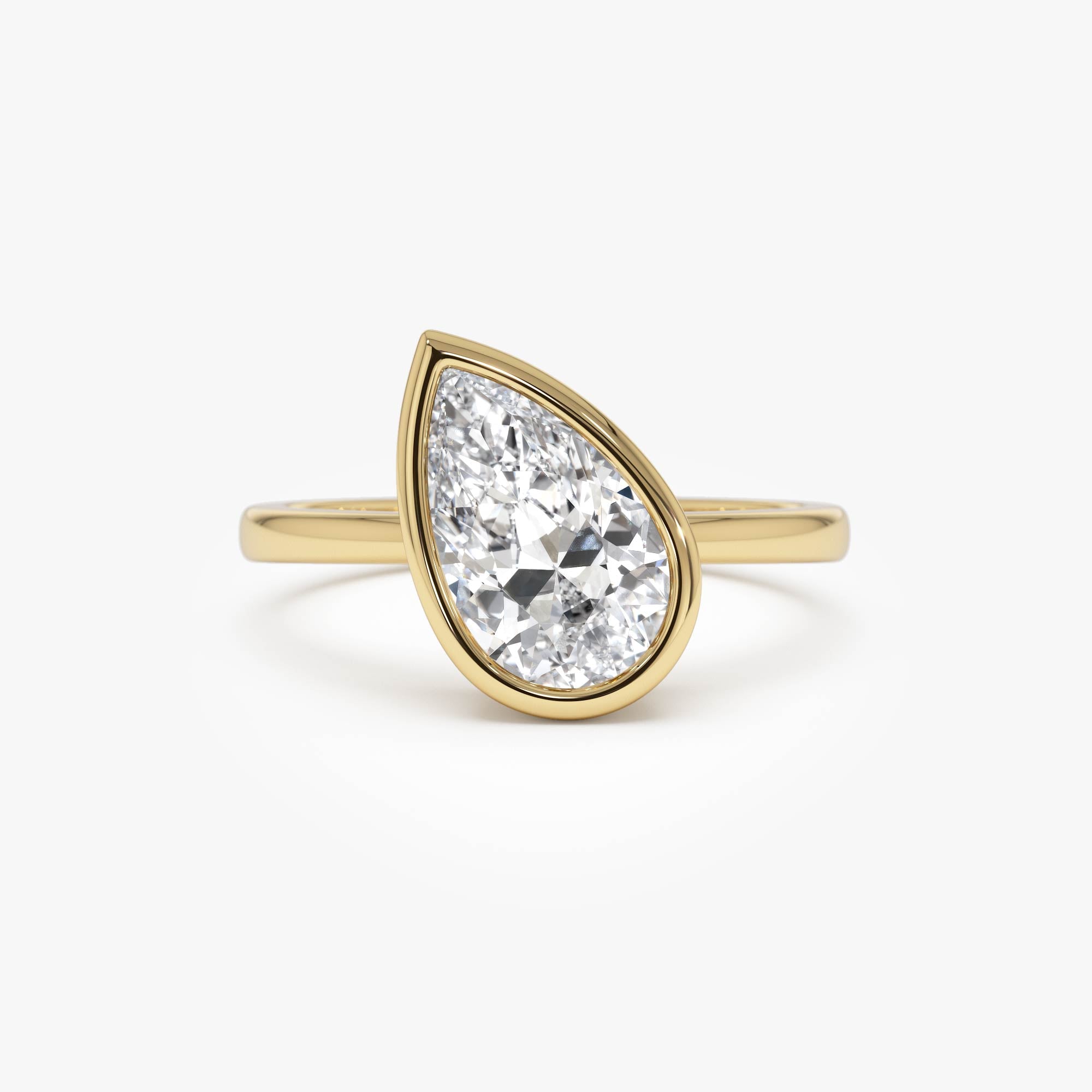 Pear Shaped Lab Grown Diamond Modern Engagement Ring